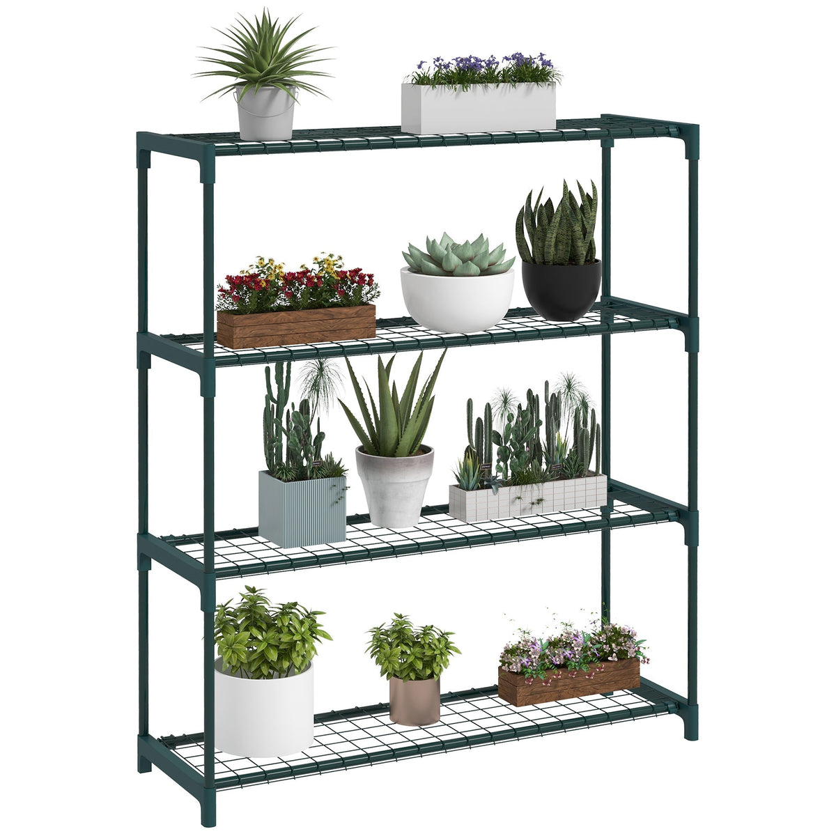 Outsunny Four-Tier Steel Plant Shelf