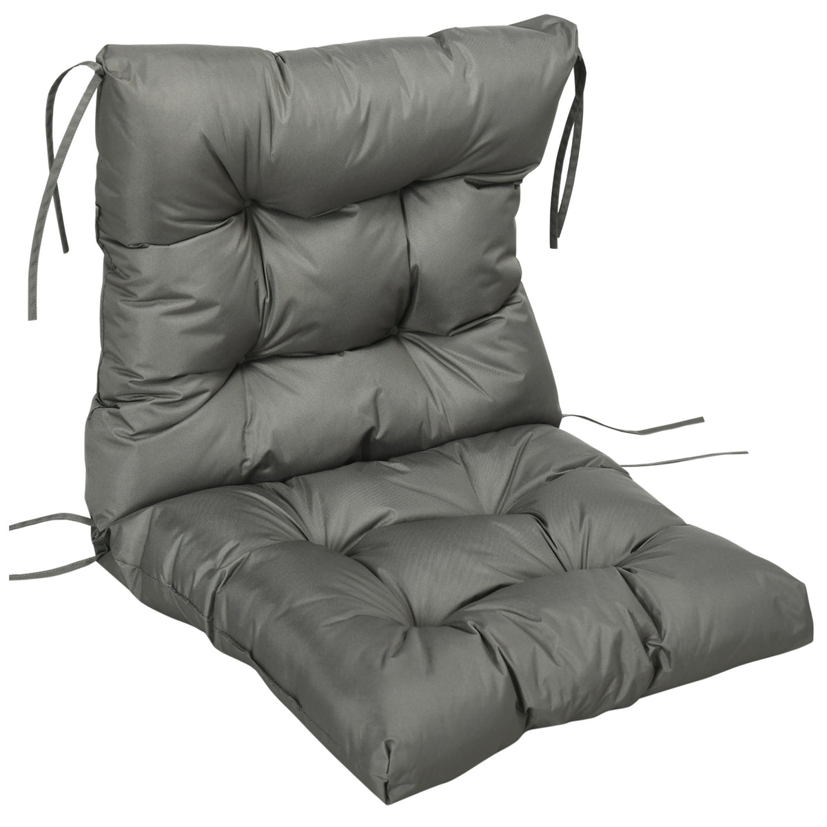 Outsunny Garden Back Chair Cushion in Light Grey