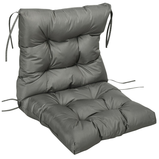 Outsunny Garden Back Chair Cushion in Light Grey