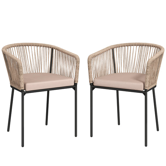 Outsunny Garden Chairs Set of 2 in a Natural Wood Finish