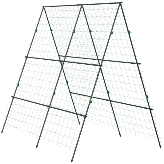 Outsunny Garden Cucumber Trellis for Climbing Plants in Green