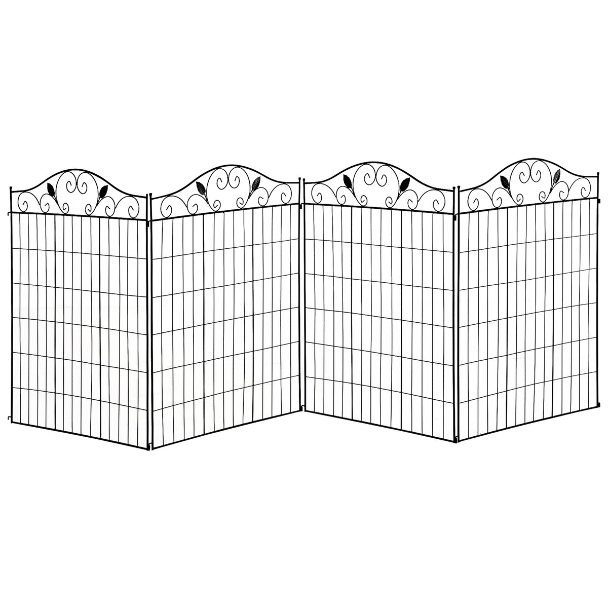 Outsunny Garden Decorative Fence in Black