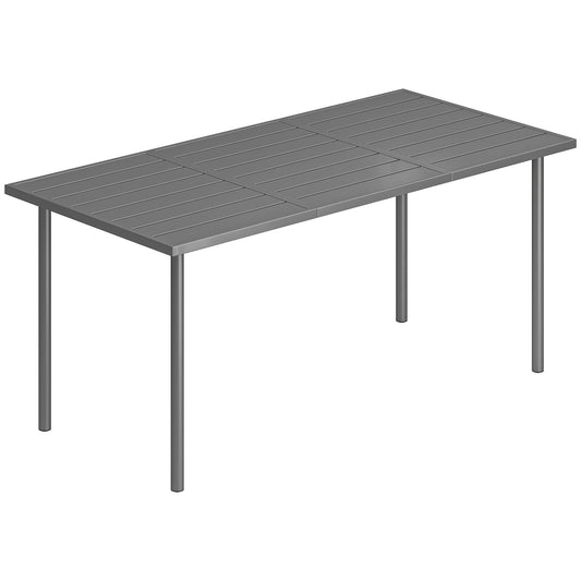 Outsunny Garden Dining Table for 6 Person in Dark Grey