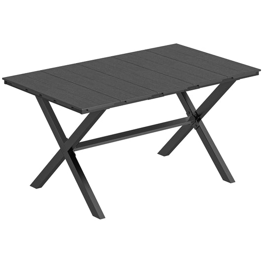 Outsunny Garden Dining Table for 6 in Black