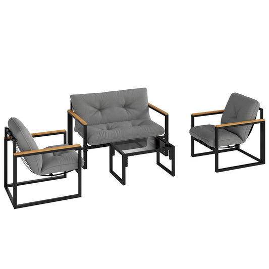 Outsunny Garden Furniture Set in Light Grey