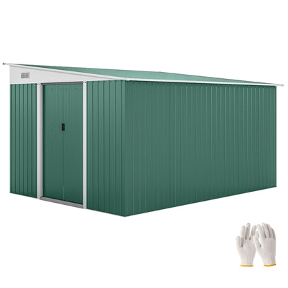 Outsunny Garden Metal Storage Shed in Green