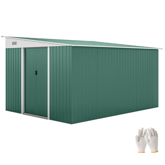 Outsunny Garden Metal Storage Shed in Green