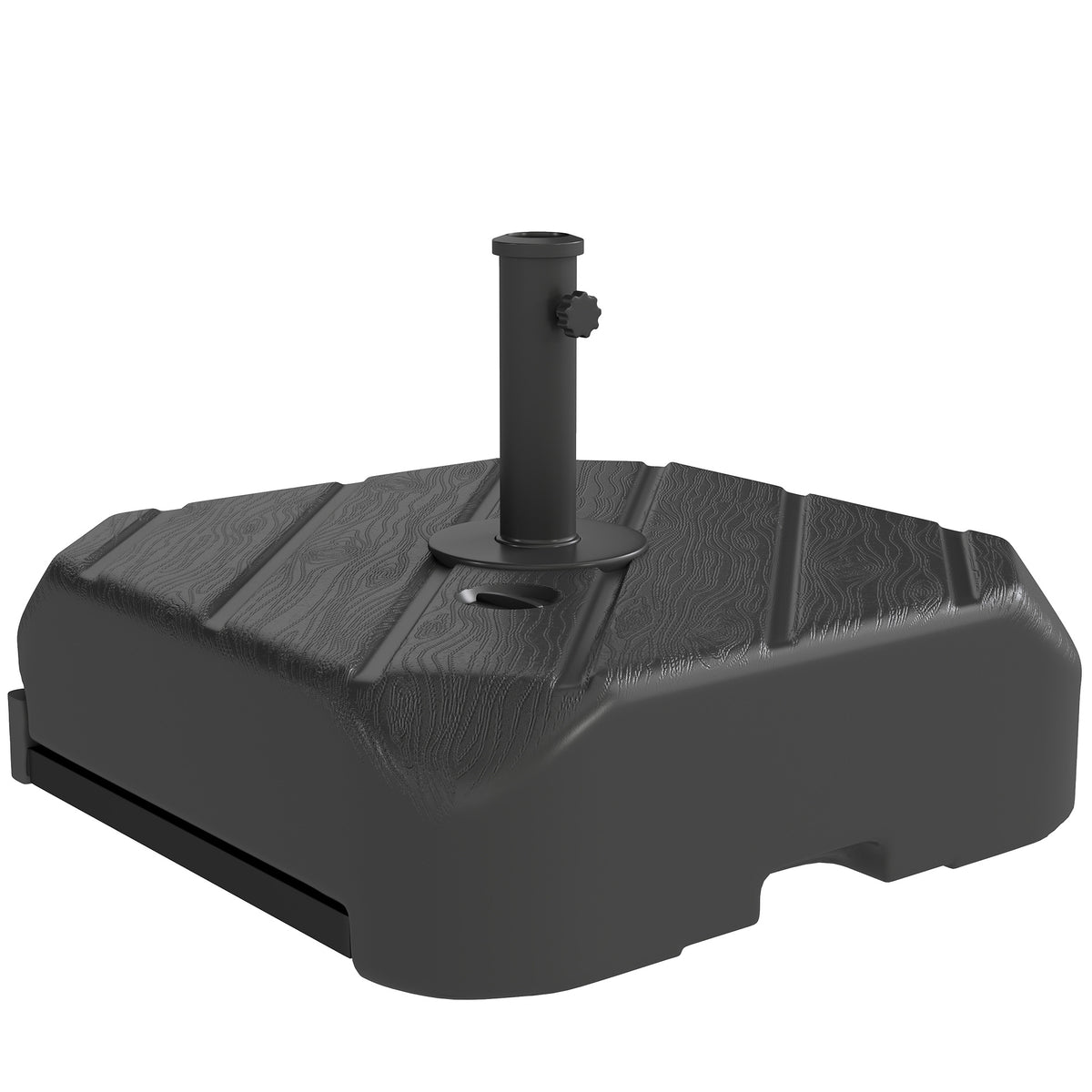 Outsunny Garden Parasol Base with Wheels in Black