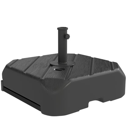 Outsunny Garden Parasol Base with Wheels in Black