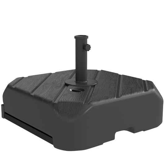 Outsunny Garden Parasol Base with Wheels in Black