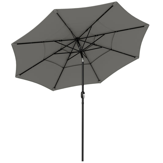 Outsunny Garden Parasol in Grey