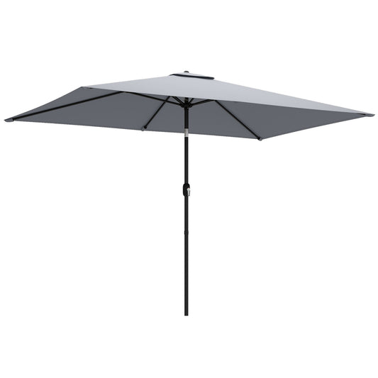 Outsunny Garden Parasol in Light Grey