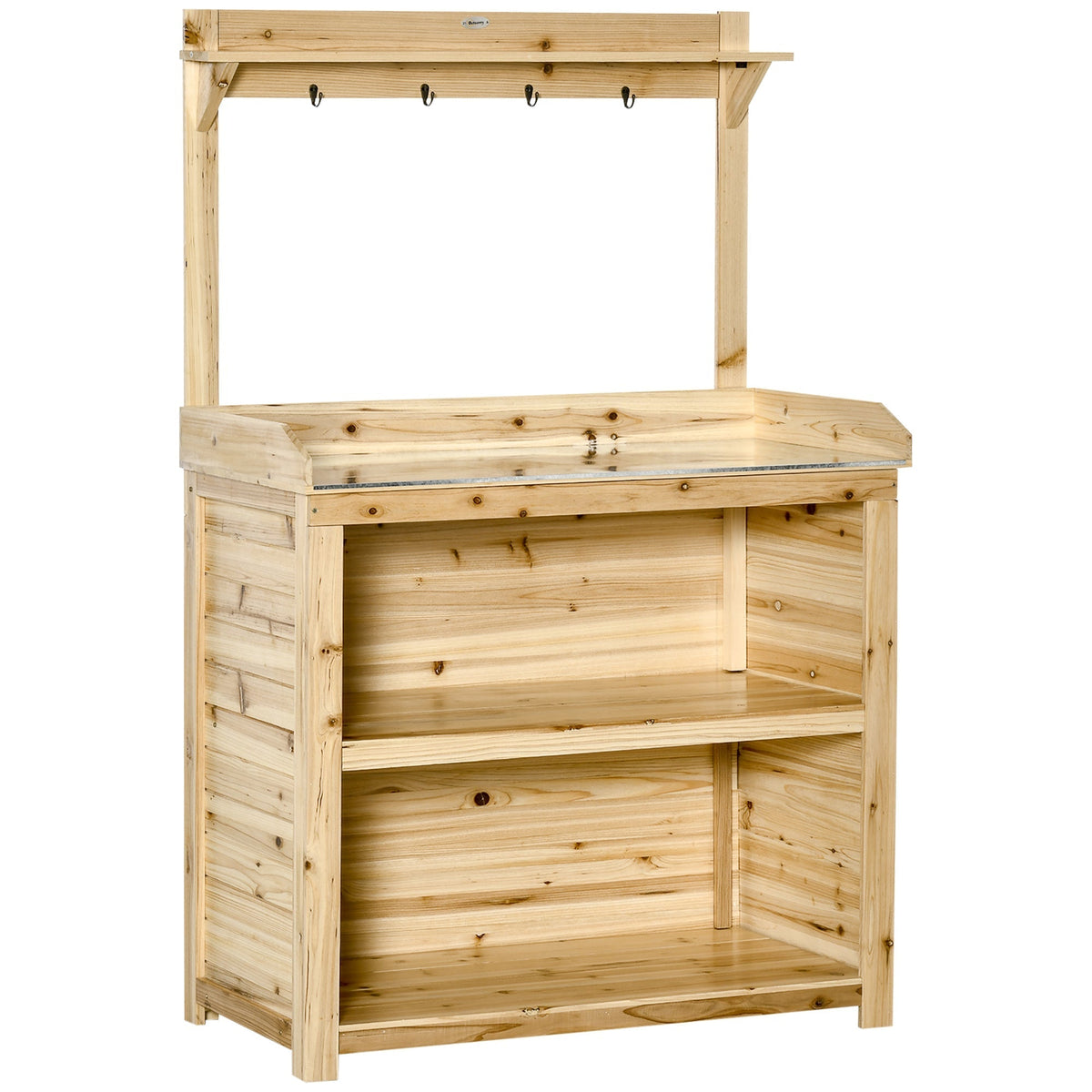 Outsunny Garden Potting Bench Table in a Natural Wood Finish
