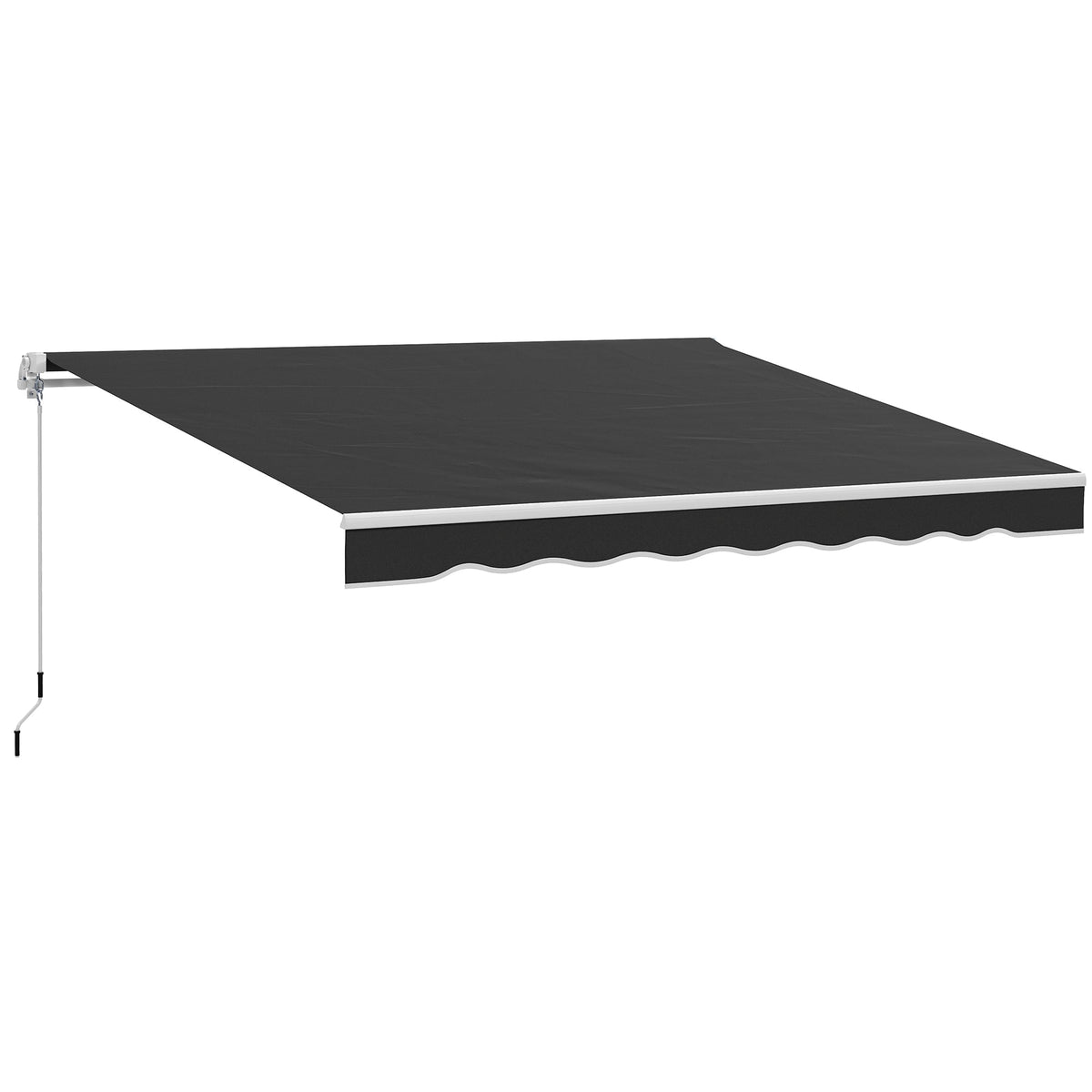 Outsunny Garden Retractable Awning in Black