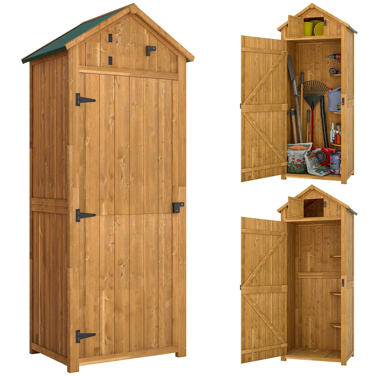 Outsunny Garden Shed in Brown