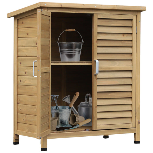 Outsunny Garden Shed in Natural Wood Colour