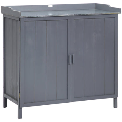 Outsunny Garden Storage Cabinet in Grey
