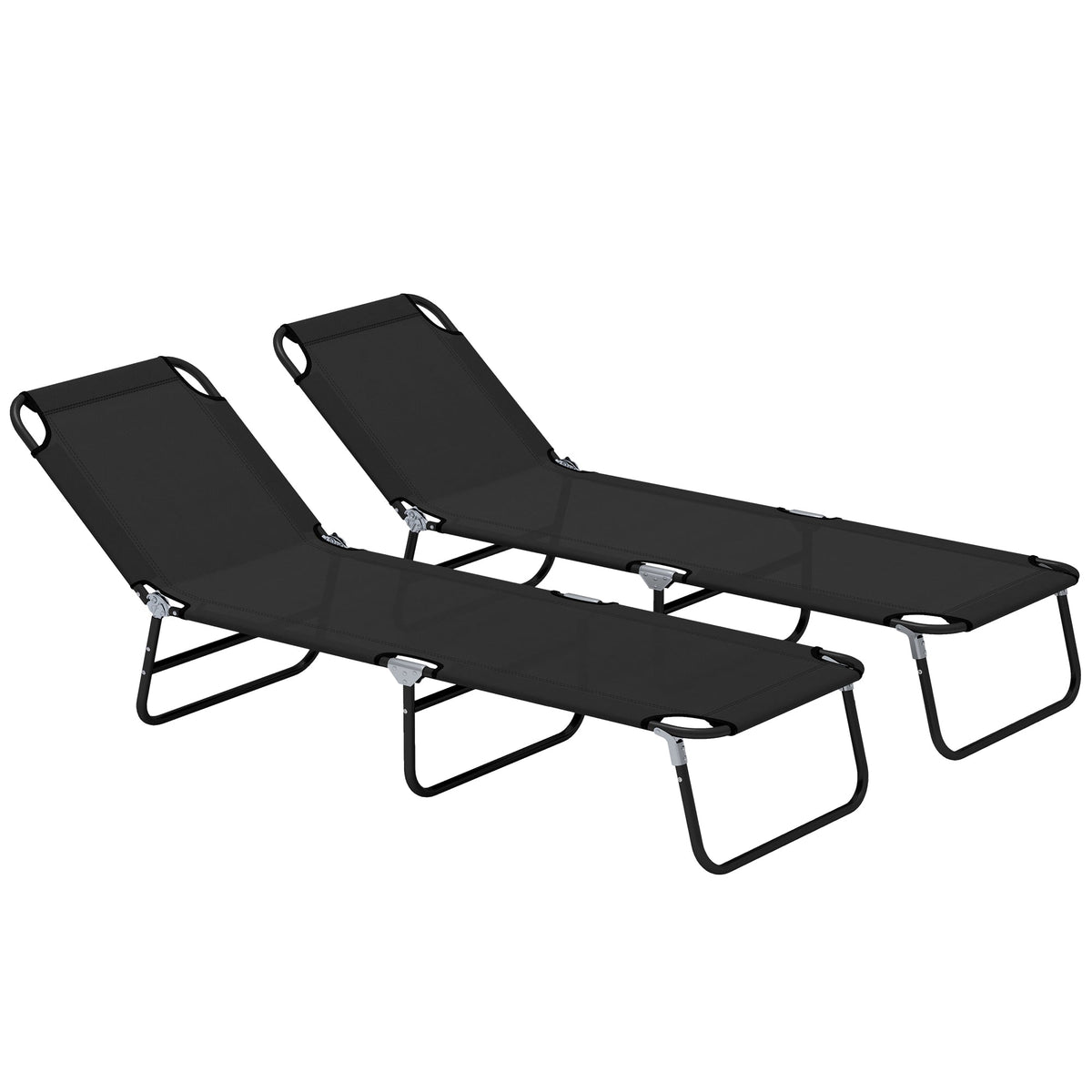 Outsunny Garden Sun Lounger in Black