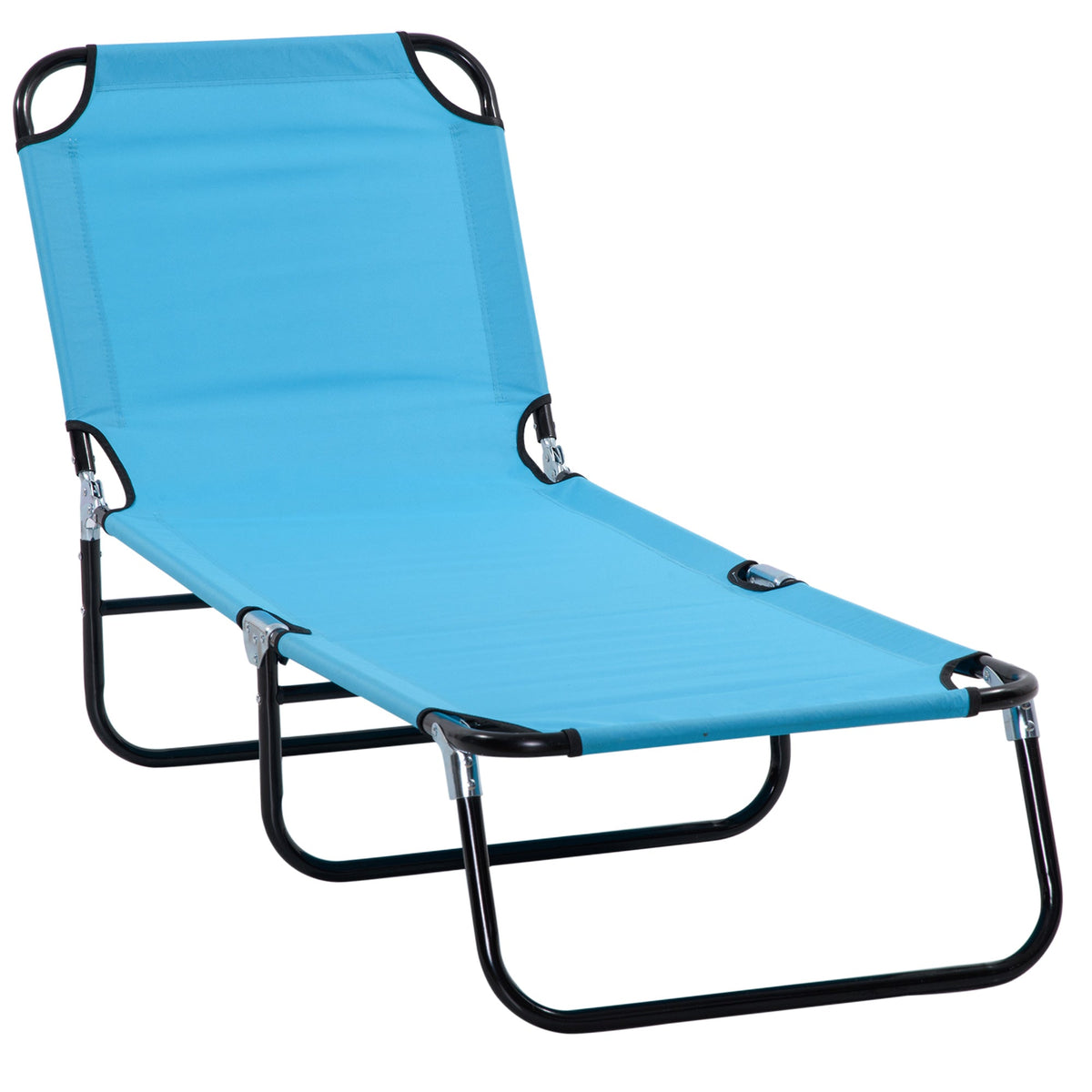 Outsunny Garden Sun Lounger in Sky Blue