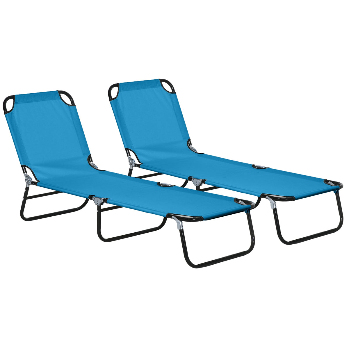 Outsunny Garden Sun Lounger in Sky Blue