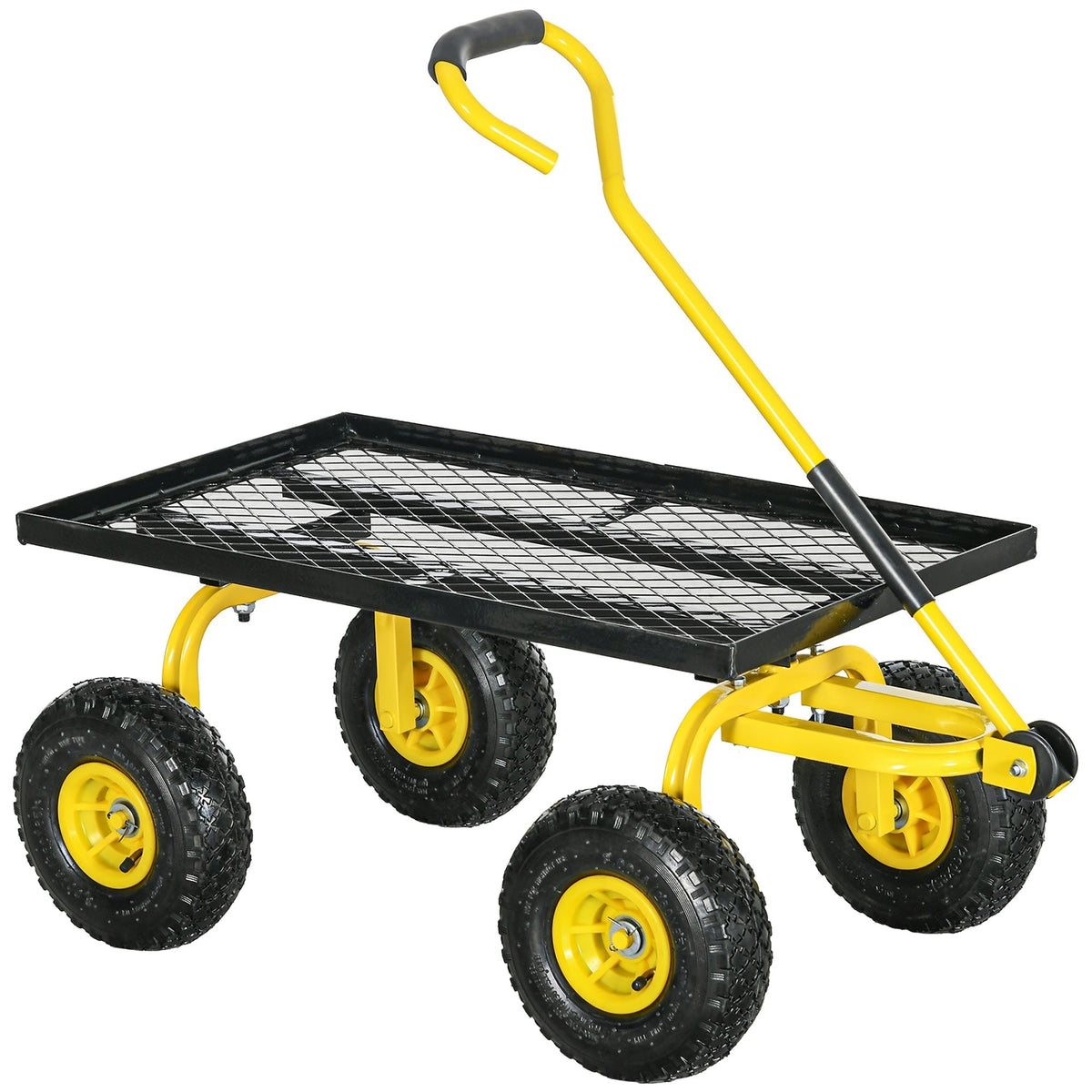 Outsunny Garden Trolley Cart in Yellow