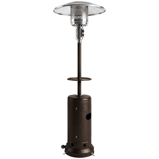 Outsunny Gas Patio Heater with Table Tray in Brown