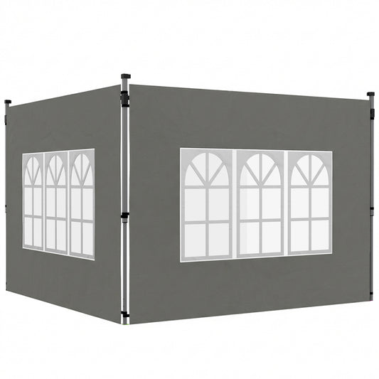 Outsunny Gazebo Side Panels in Dark Grey