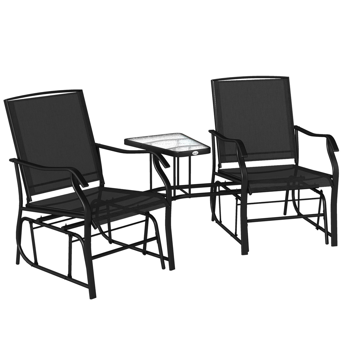 Outsunny Gliding Jack and Jill Seat in Black