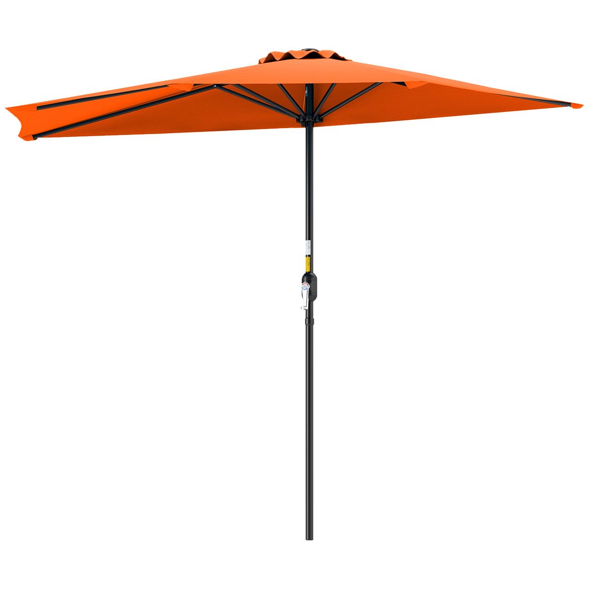 Outsunny Half Round Parasol Umbrella in Orange