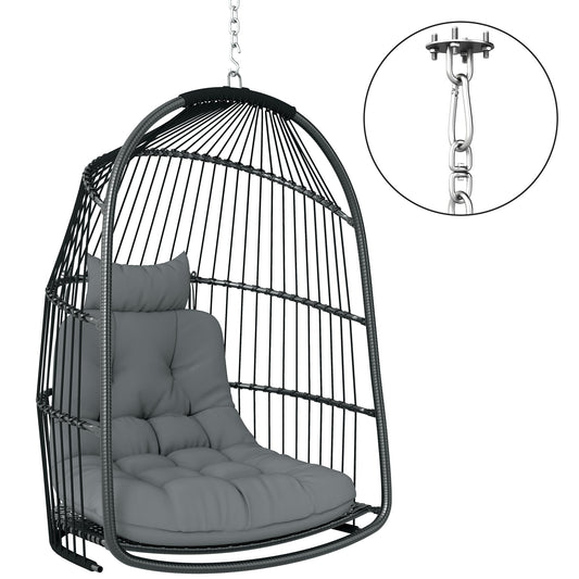 Outsunny Hanging Egg Chair in Dark Grey
