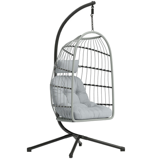 Outsunny Hanging Egg Chair in Light Grey