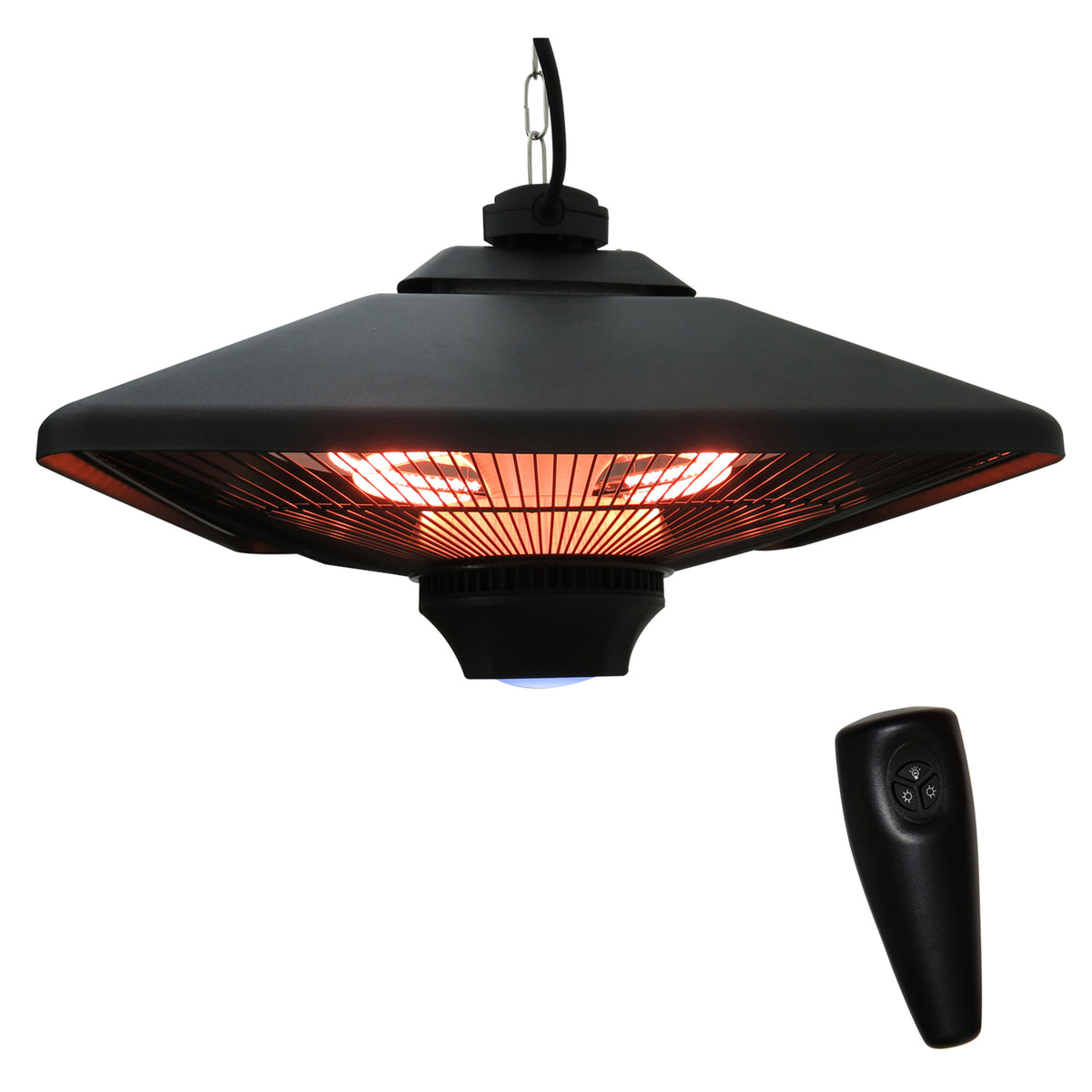 Outsunny Hanging Electric Patio Heater with 2 Power Settings in Black
