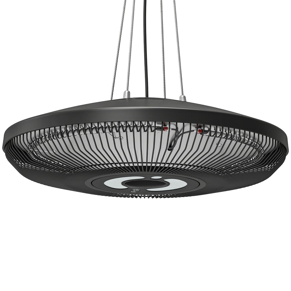 Outsunny Hanging Electric Patio Heater with LED Light in Black