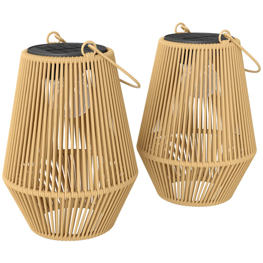 Outsunny Hanging Solar Lanterns in Brown