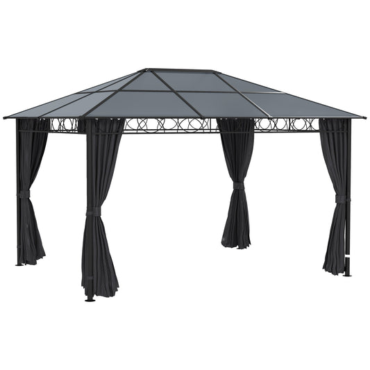 Outsunny Hardtop Gazebo Garden Pavilion in Grey