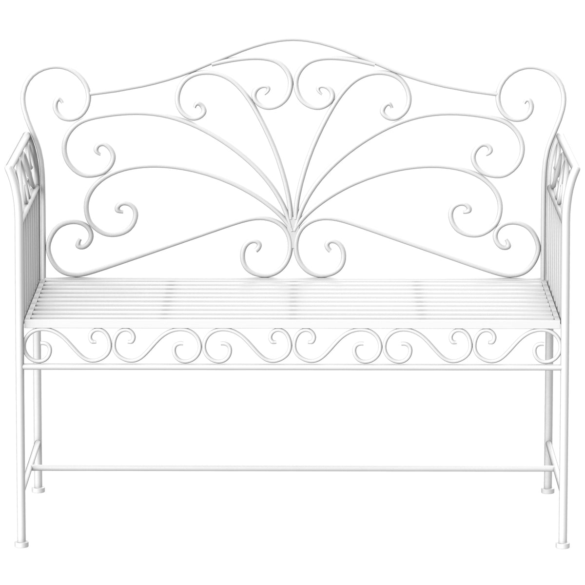Outsunny Heavy-Duty Garden Bench in Milk White