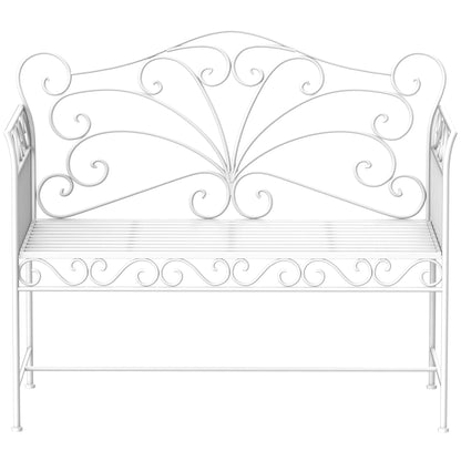Outsunny Heavy-Duty Garden Bench in Milk White