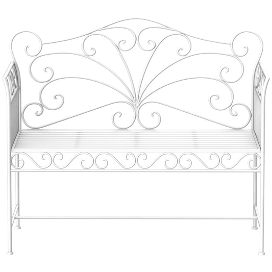 Outsunny Heavy-Duty Garden Bench in Milk White