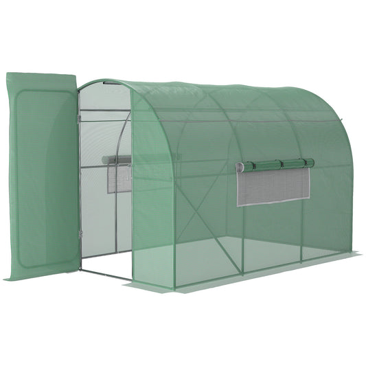 Outsunny Large Polytunnel Walk In Greenhouse in Green