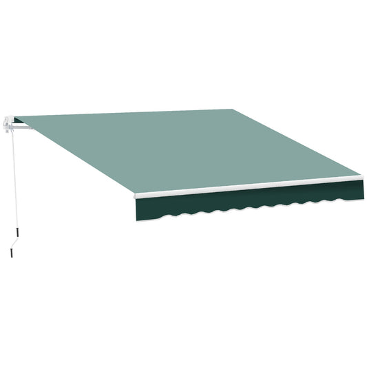 Outsunny Manual Retractable Awning in Dark Green
