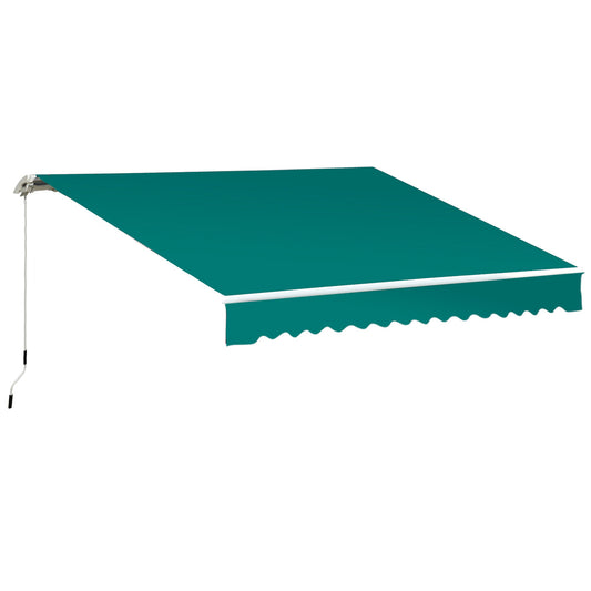 Outsunny Manual Retractable Awning in Green