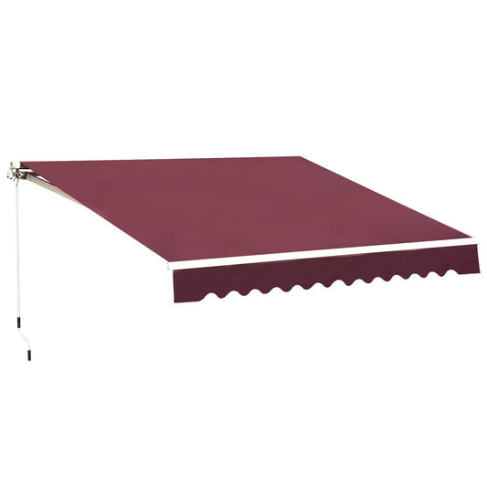 Outsunny Manual Retractable Awning in Red