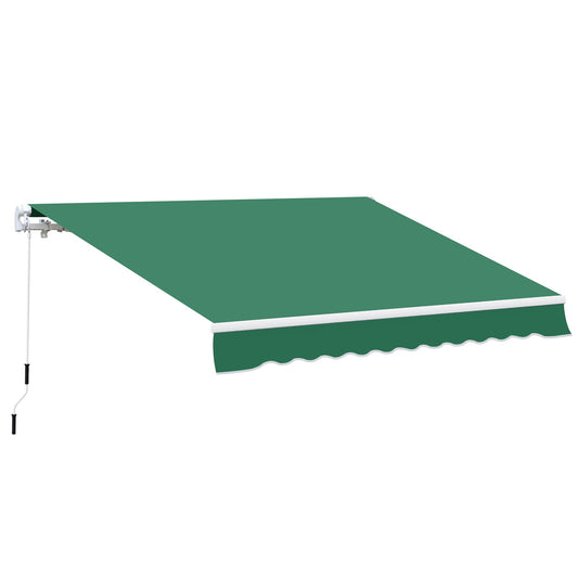 Outsunny Manual Retractable Awning in Green