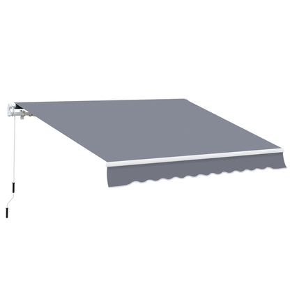 Outsunny Manual Retractable Awning in Grey