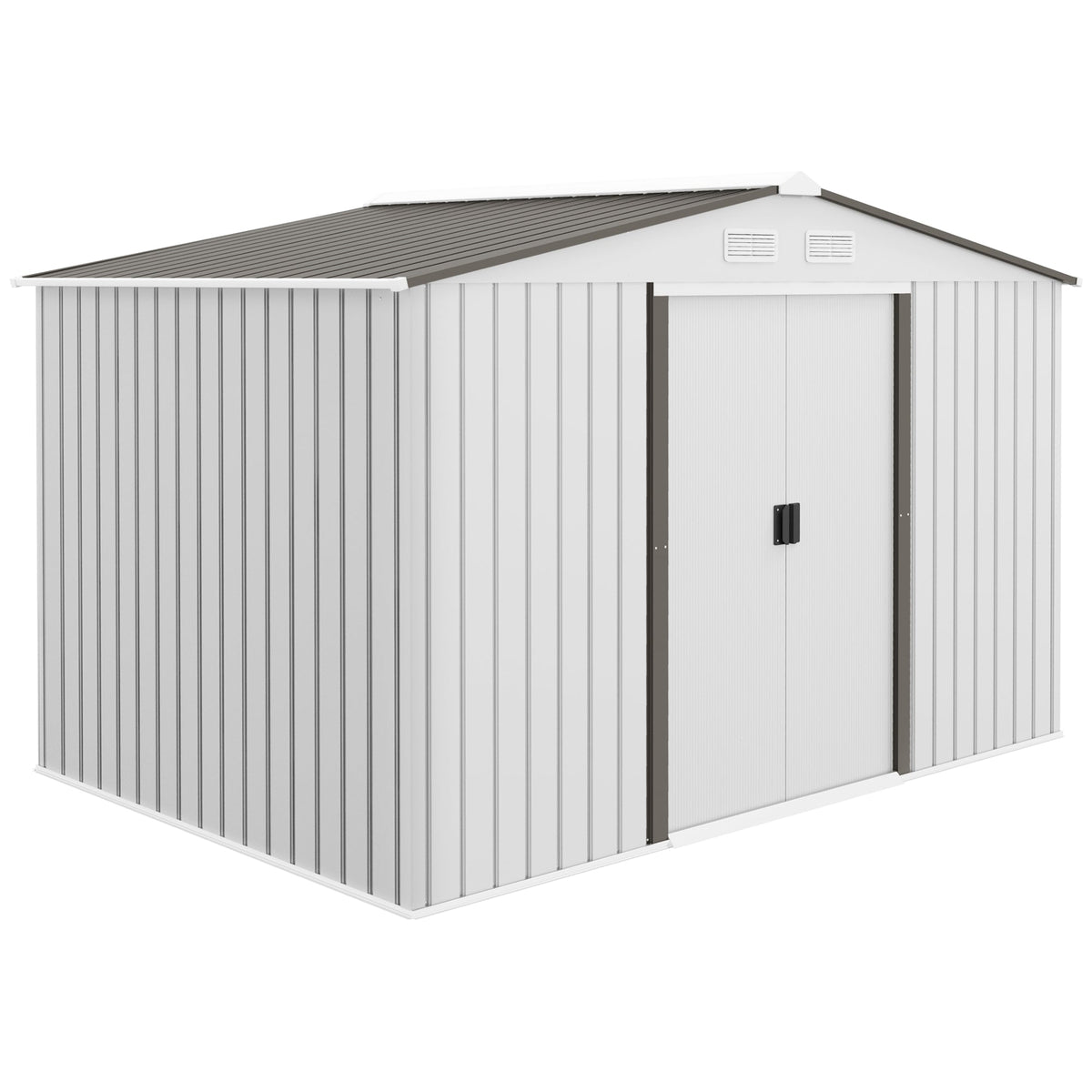 Outsunny Metal Bike Shed in Silver