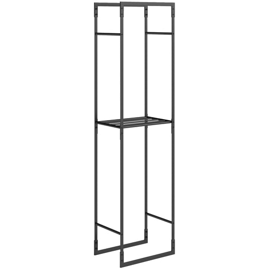 Outsunny Metal Firewood Log Holder in Black