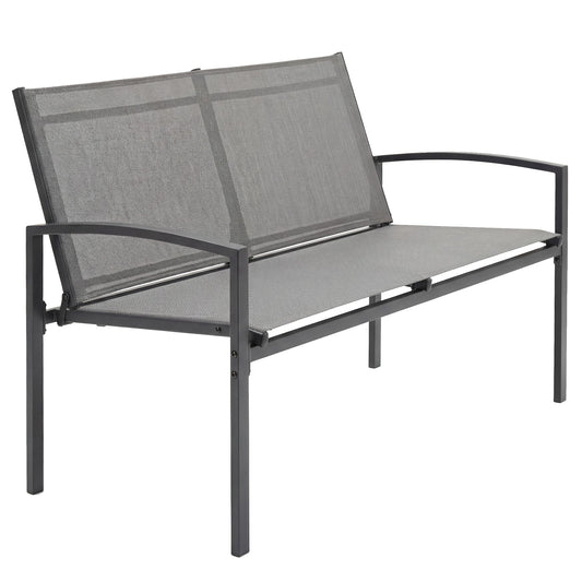 Outsunny Metal Garden Bench in Grey