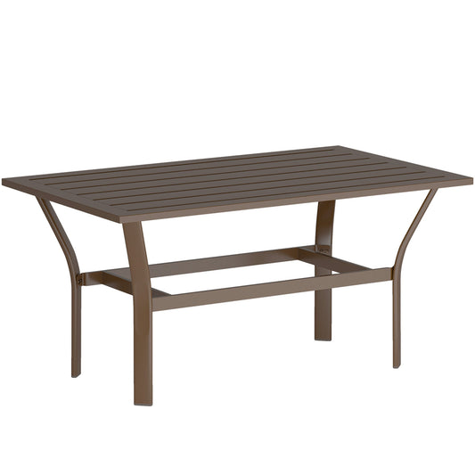 Outsunny Metal Garden Coffee Table in Brown