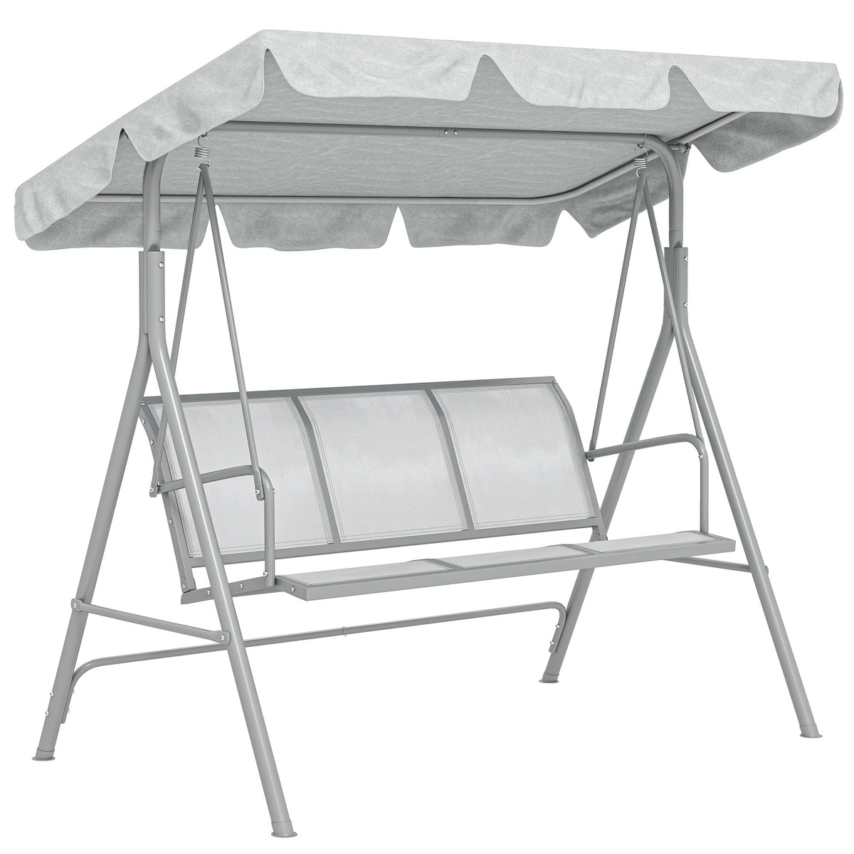 Outsunny Metal Garden Swing Chair in Light Grey