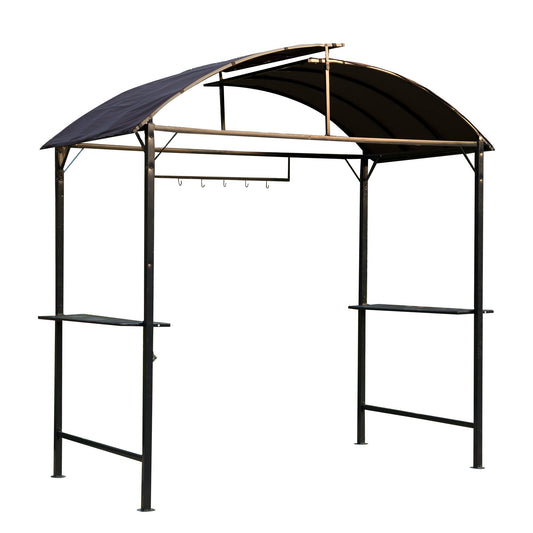 Outsunny Metal Smoking Gazebo in Brown